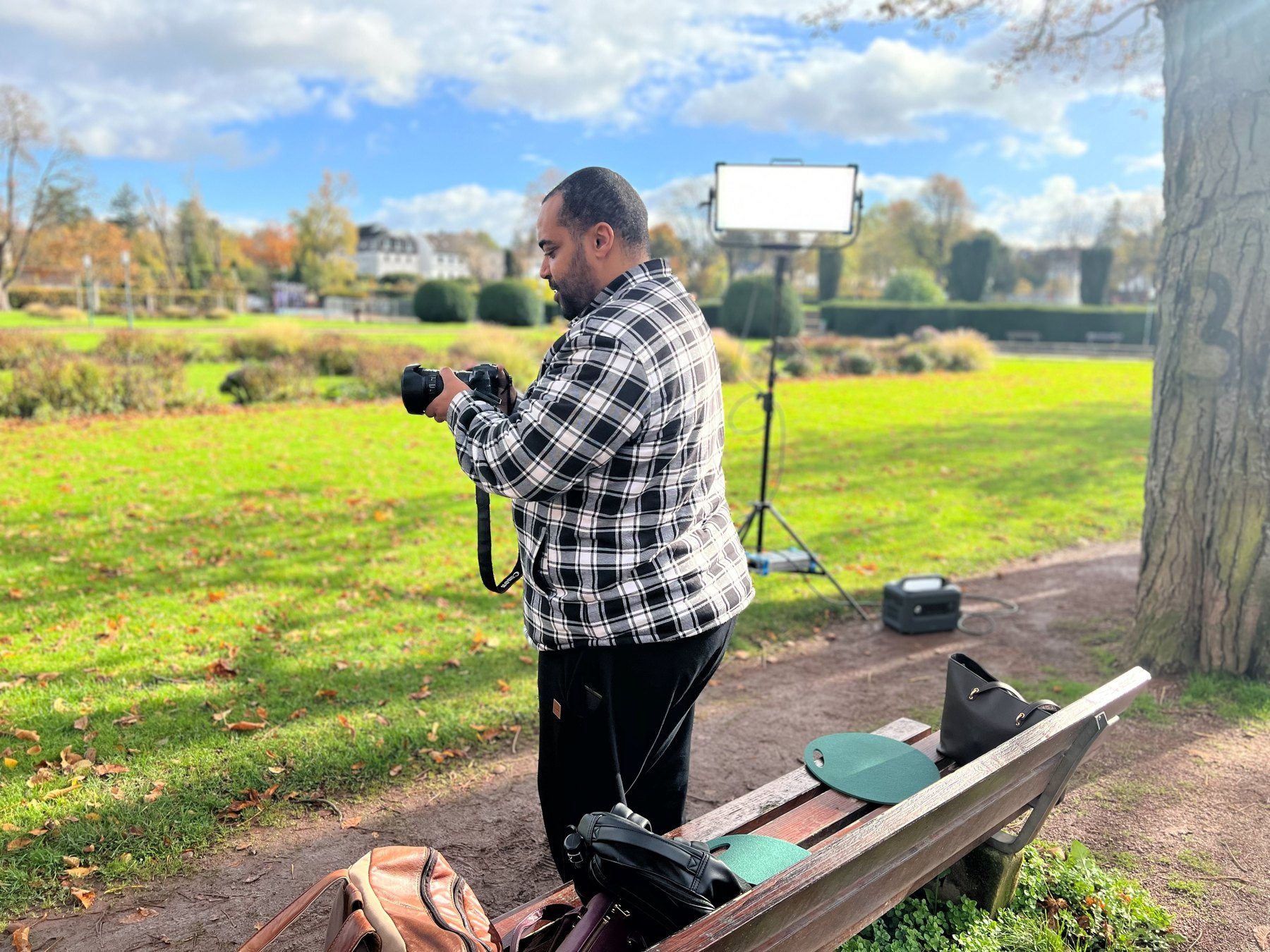 Camera setup in the park during the h_da film series