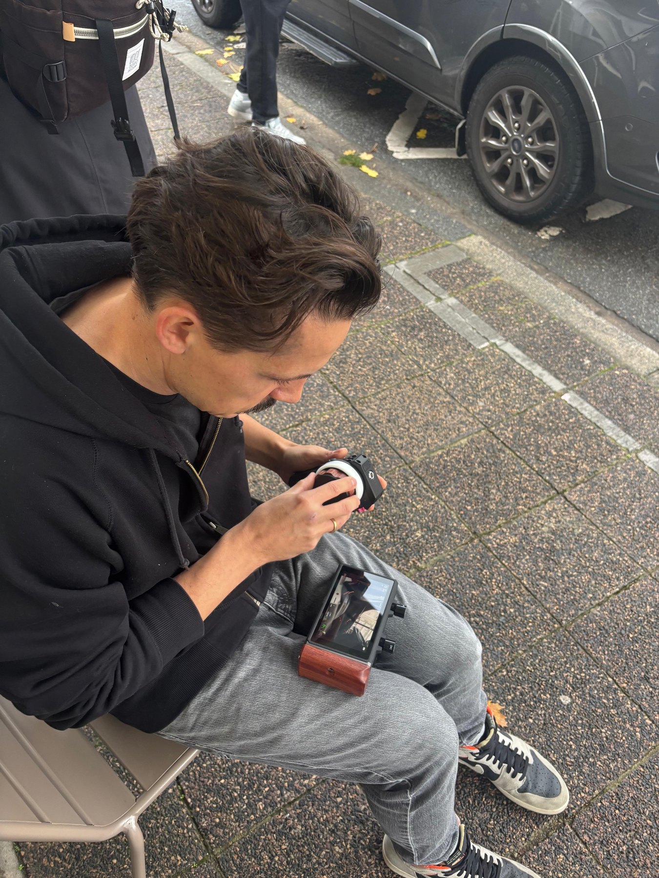 Preparing a camera setup during the shoot